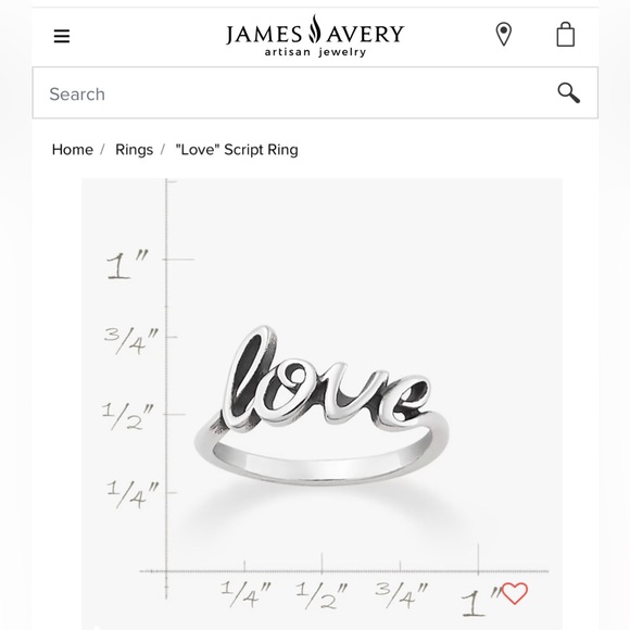 Size 5.5 James Avery scripted LOVE ring (no box) - Picture 2 of 5